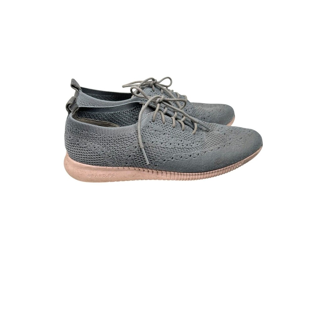 Cole Haan Shoes Womens Size 7.5 Gray Knit Grand Lace Up Sneakers Walking